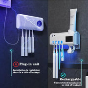 Distributeur Automatique de Dentifrice & Porte-Brosse à Dents UV – Hygiène Intelligente 2-en-1
